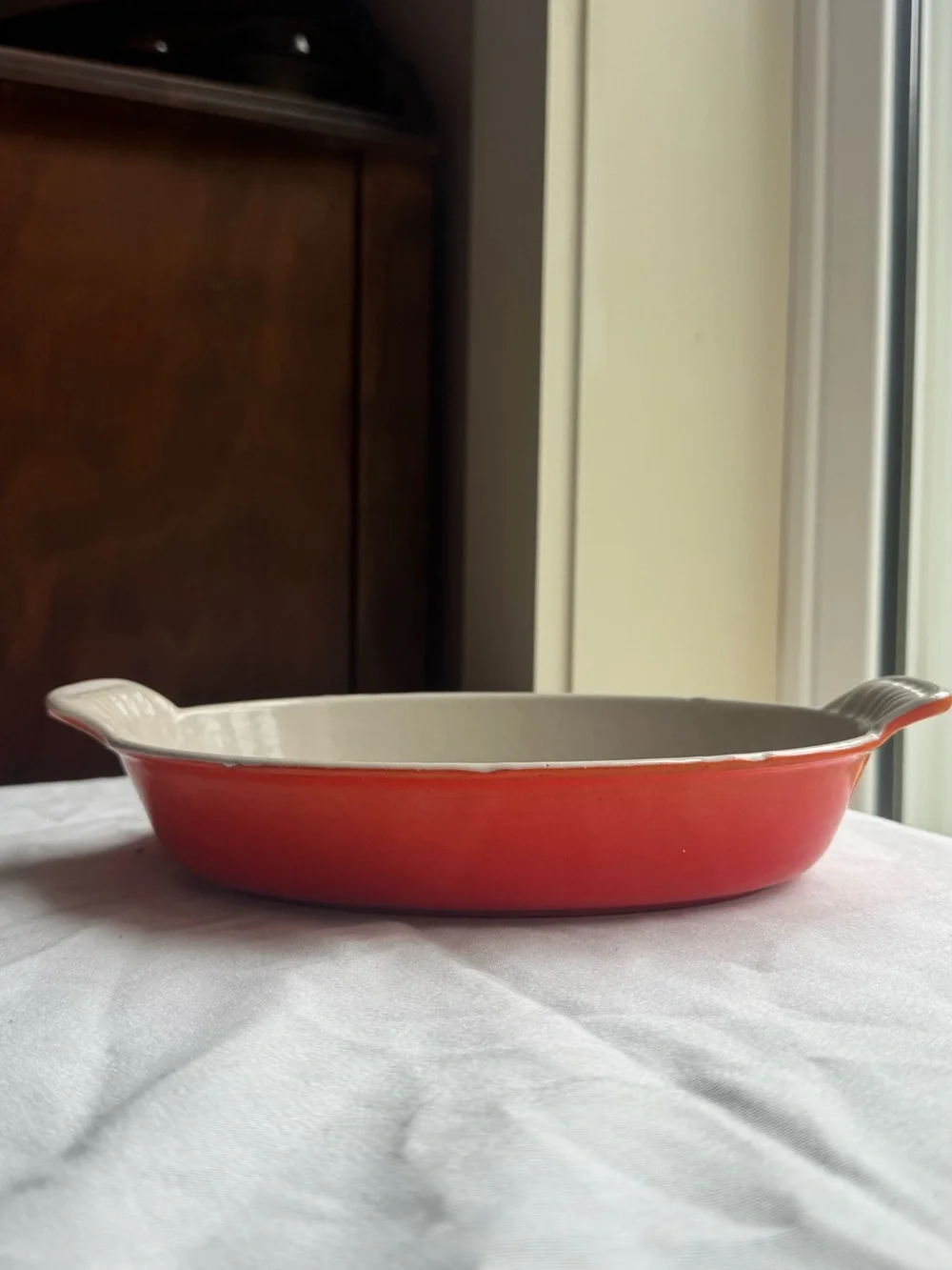 Le Creuset Cerise Red Oval Stoneware Au Gratin Baking Dish #20 Oven to Table